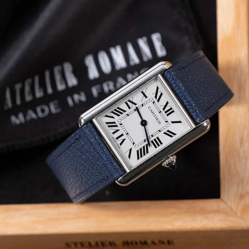 Bracelet de montre chèvre bleu roy