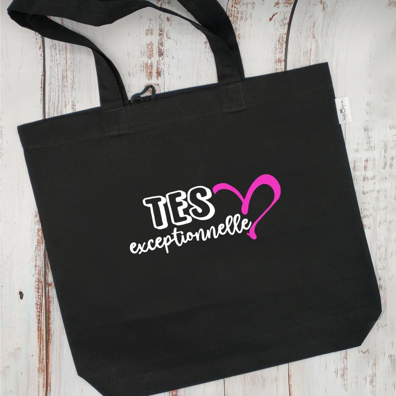 (CHOIX COULEURS & PROFESSION) Sac d'épicerie / Sac fourre-tout réutilisable et lavable - TES (ou autre) exceptionnelle - (Qui se roule pour le rangement) - v4