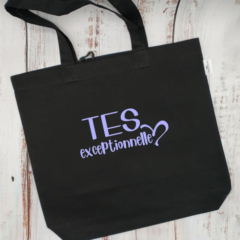 (CHOIX COULEURS & PROFESSION) Sac d'épicerie / Sac fourre-tout réutilisable et lavable - TES (ou autre) exceptionnelle - (Qui se roule pour le rangement) - v2