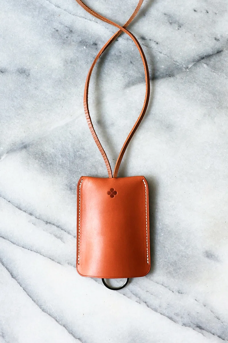 Porte clés cuir naturel "fauve"
