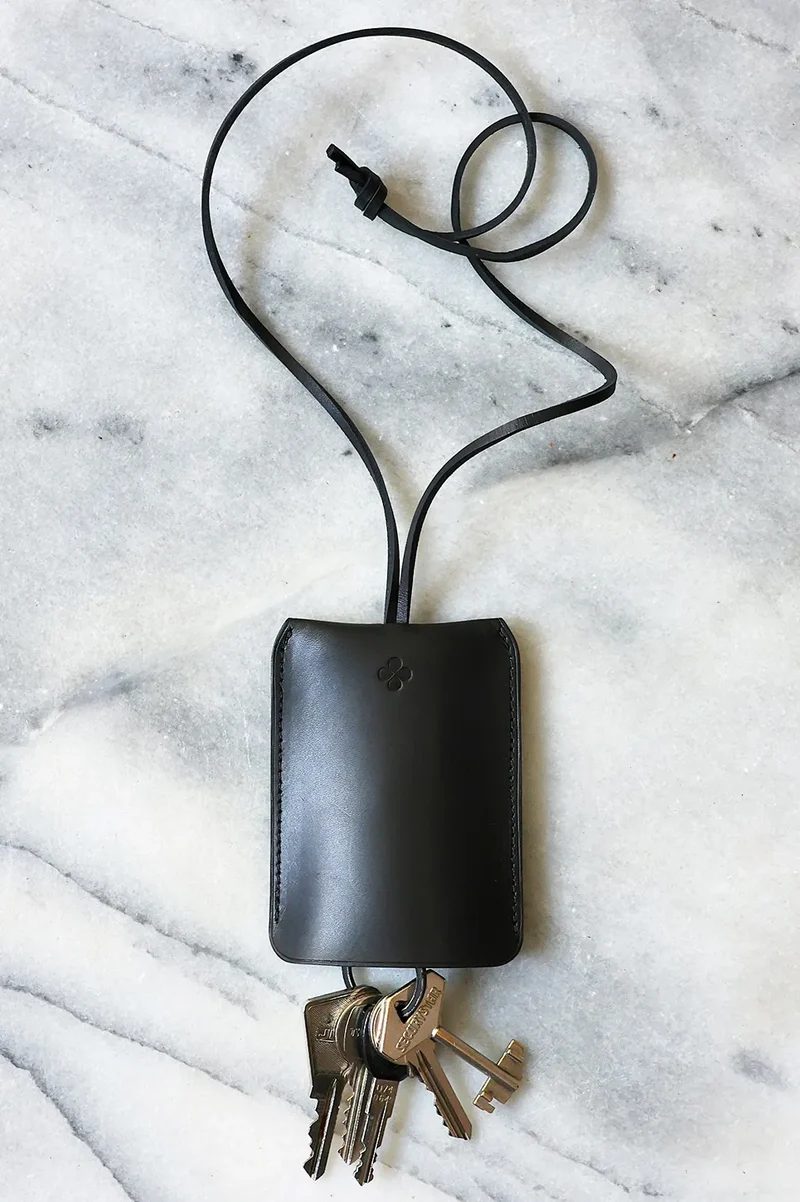 Étui porte clés cuir noir
