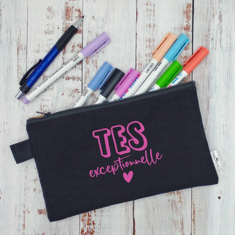 (CHOIX COULEURS & PROFESSION) Étui à crayons - Secrétaire (ou autre) exceptionnelle - v11