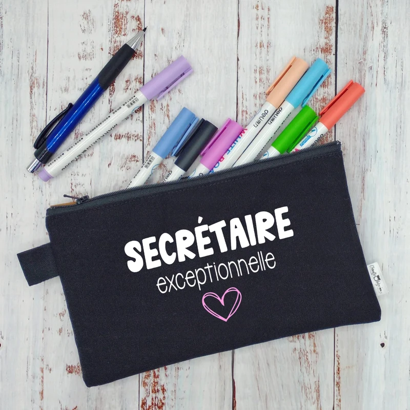 (CHOIX COULEURS & PROFESSION) Étui à crayons - Secrétaire (ou autre) exceptionnelle - v10