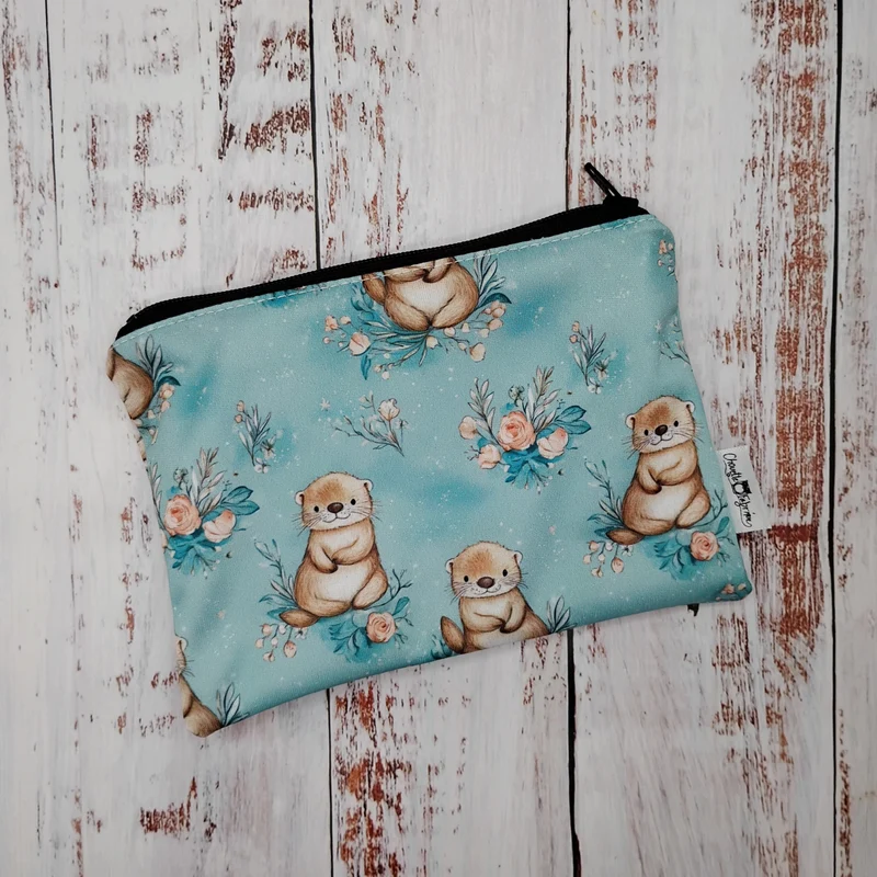 Sac réutilisable pour collation ou sandwich – Animaux – Loutres & Fleurs - Otter