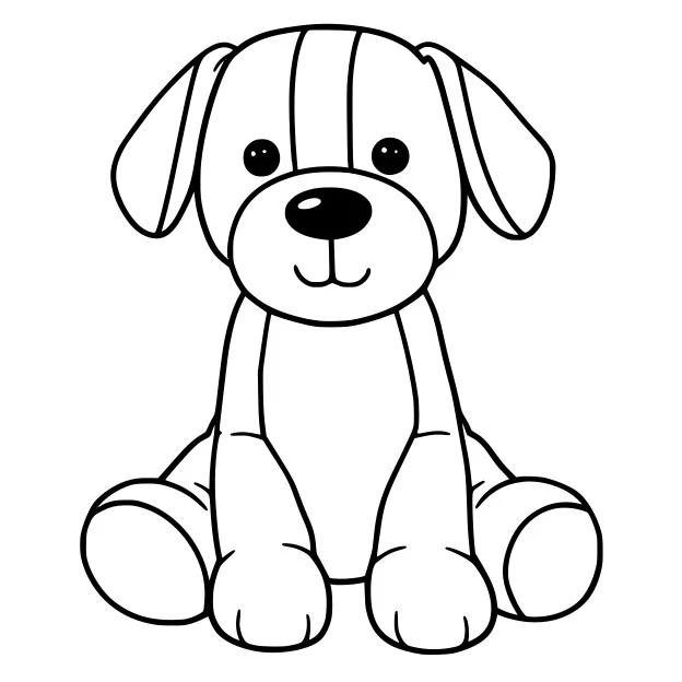Peluche - Toutou - Chien assis/reste (12") - Souvenirs / Mémoires