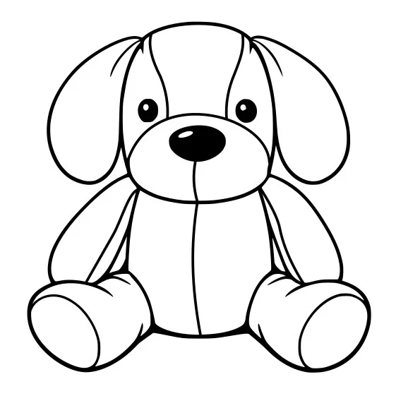 Peluche - Toutou - Chien assis (12") - Souvenirs / Mémoires