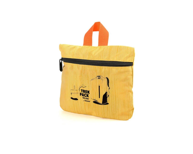 TROIKA Roll top backpack "TREKPACK" - Yellow
