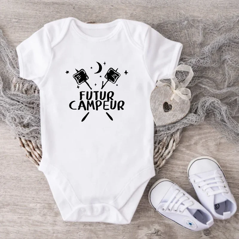 Cache-couche pour bébé - CAMPING - Futur campeur - Guimauves et lune - V3