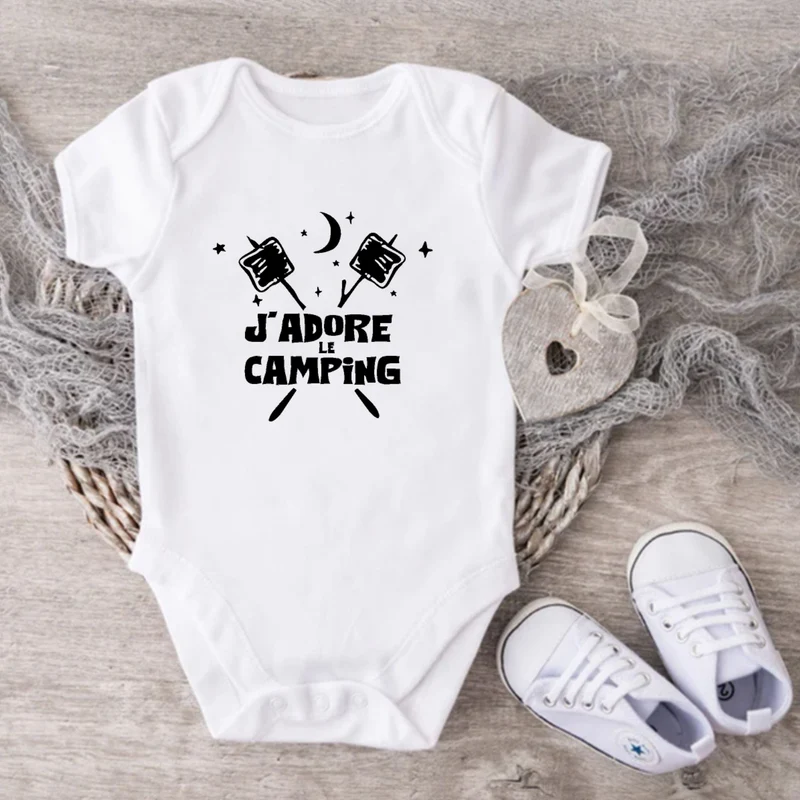 Cache-couche pour bébé - CAMPING - J'adore le camping - Guimauves et lune - V2