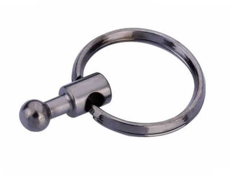 TROIKA Replacement Rings for PATENT Keyring Black chrome, Set of 5