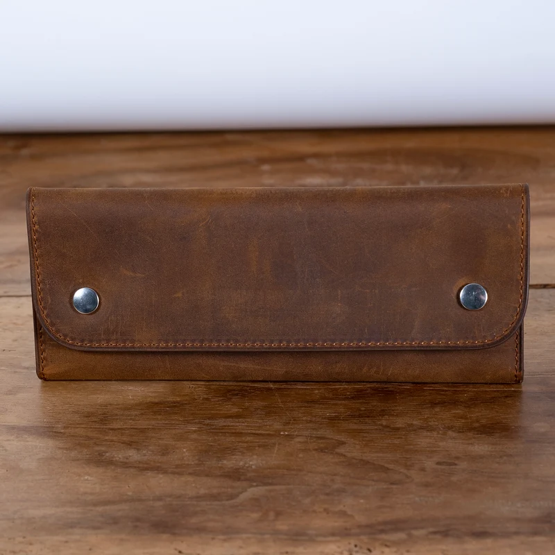 Pochette souple 2 montres cuir velours vintage