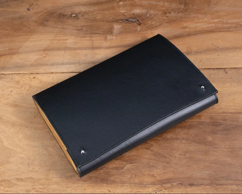 Pochette 3 Montres veau grainé noir