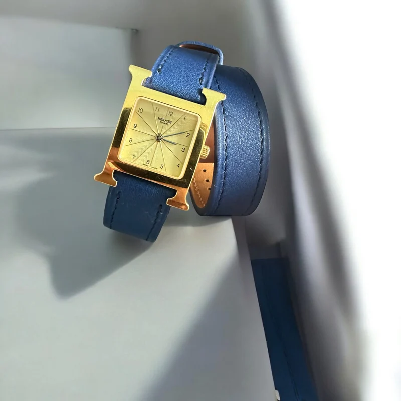 Bracelet Double Tour veau Bleu