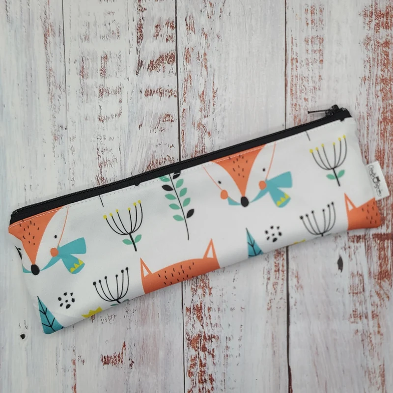 Pochette à ustensiles, brosse à dents, etc. - Sac réutilisable, lavable et imperméable - Renards