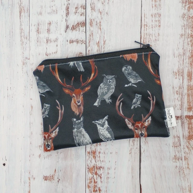 Sac réutilisable pour collation ou sandwich – Animaux - Chevreuils et hiboux