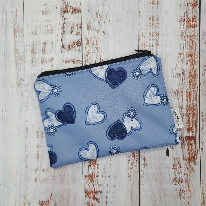 Sac réutilisable pour collation ou sandwich – Coeurs marine