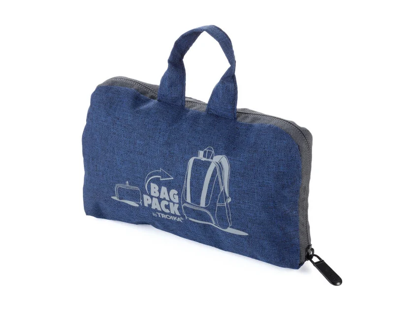 TROIKA Foldable Backpack "BAGPACK" - Blue