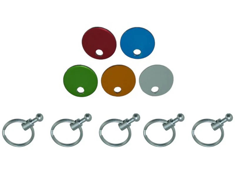 TROIKA Replacement Rings for "PATENT" / Colour Keyring Matt, Set of 5