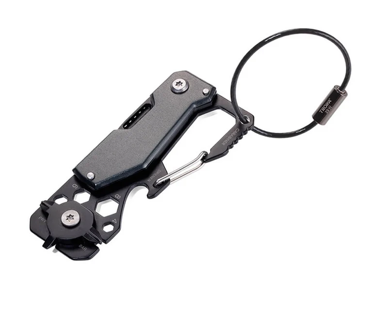 TROIKA Key Organizer and Mini Tool "TOOLINATOR" - Titanium/Black