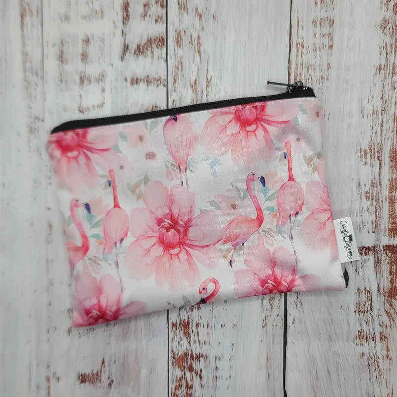 Sac réutilisable pour collation ou sandwich – Animaux - Flamants roses & Fleurs