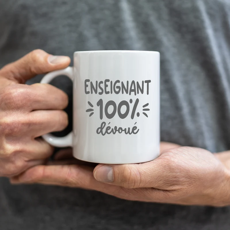 Décalque de vinyle - ENSEIGNANT - Enseignant 100% dévoué (MASCULIN) V2