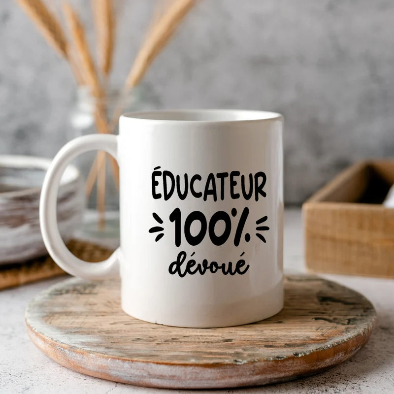 Décalque de vinyle - ÉDUCATEUR - Éducateur 100% dévoué (MASCULIN) V2