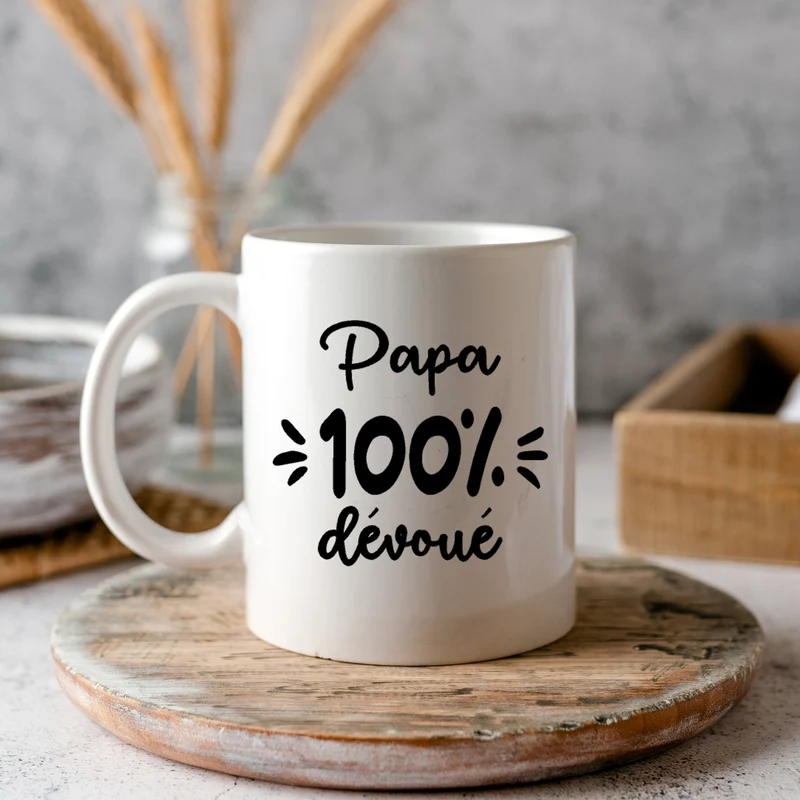 Décalque de vinyle - PAPA - Papa 100% dévoué V1