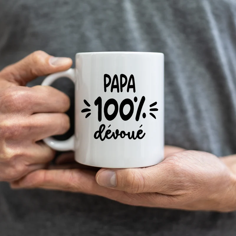 Décalque de vinyle - PAPA - Papa 100% dévoué V2