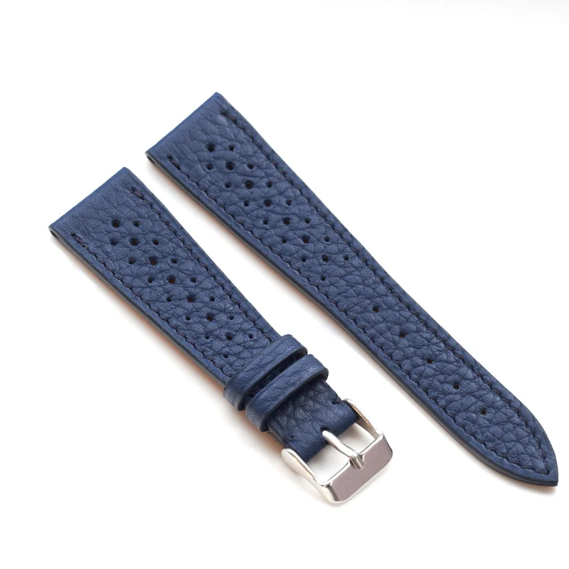 Bracelet de montre taurillon bleu Racing