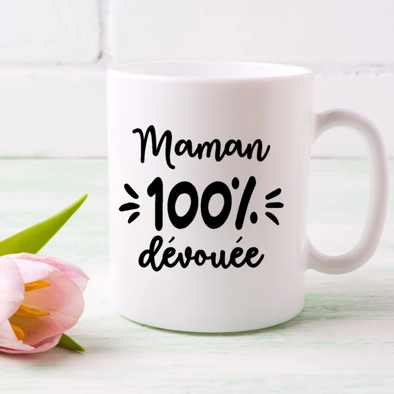 Décalque de vinyle - MAMAN - Maman 100% dévouée V1