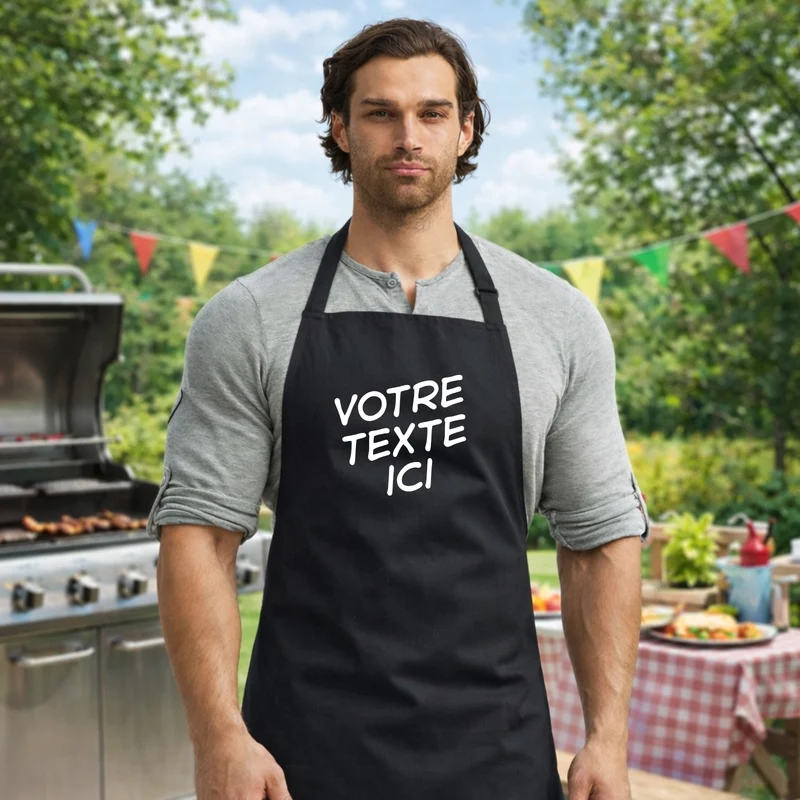 Tablier BBQ - UNISEXE - TEXTE/DESSIN au choix / Tablier Barista