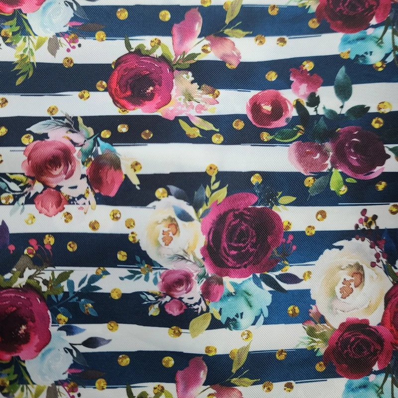 Étuis à crayons personnalisé / Trousse à cosmétiques - Lignes marines & Roses/Fleurs