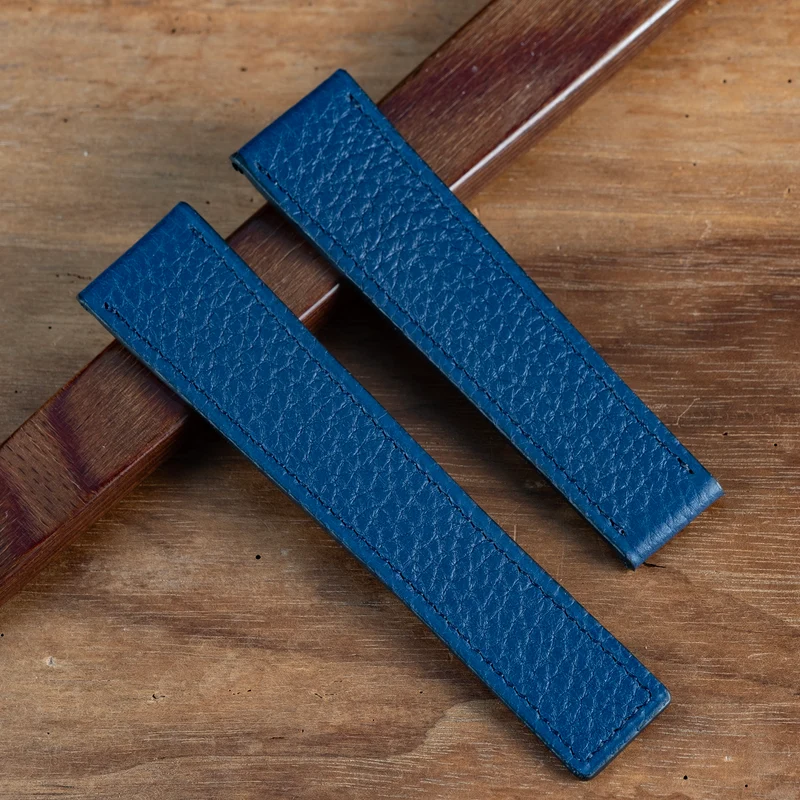 Bracelet compatible boucle tag heuer taurillon bleu