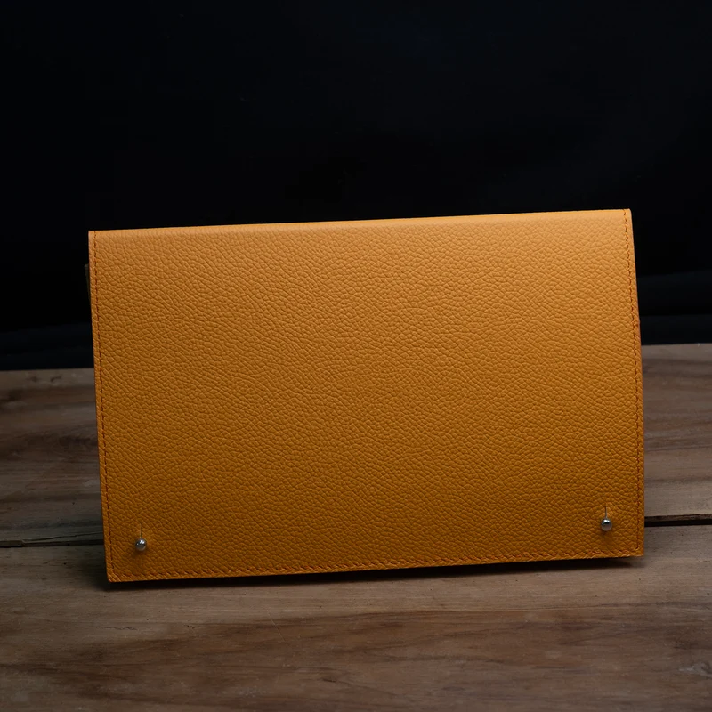 Pochette 3 Montres veau grainé orange