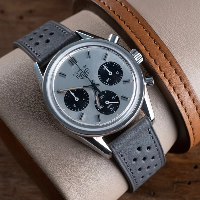 Bracelet racing veau sellier gris éléphant