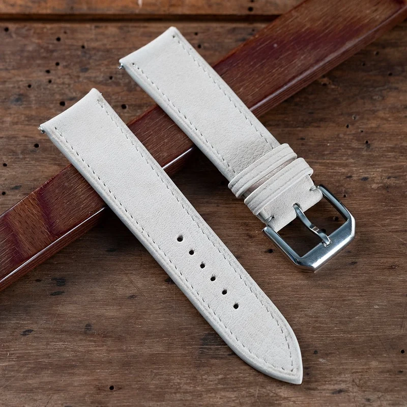 Bracelet nubuck crème anses courbes