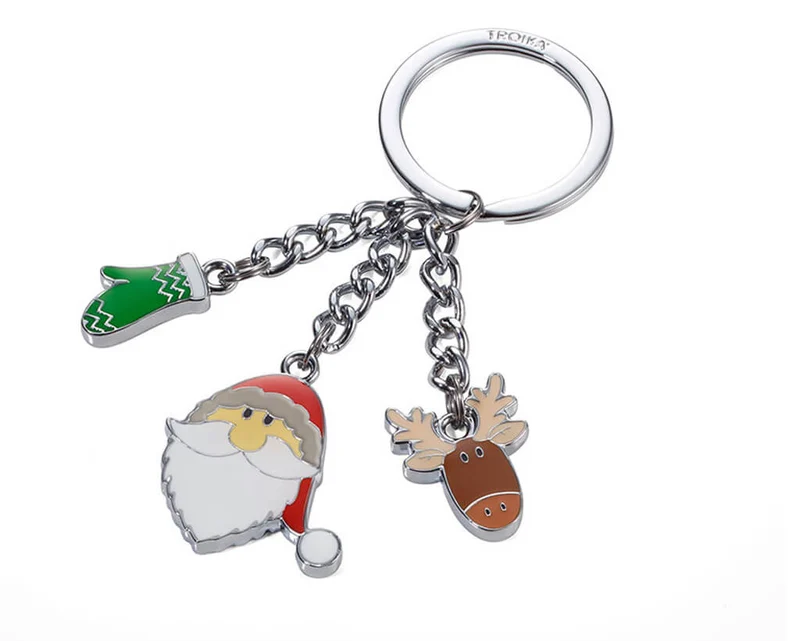 TROIKA Keychain with 3 Charms "SANTA"