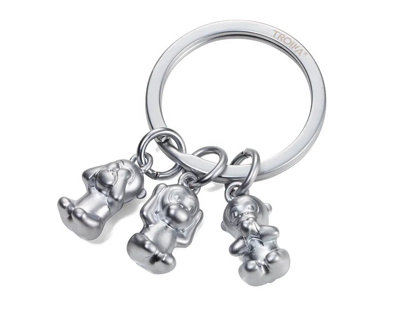 TROIKA Keychain "THREE MONKEYS" - silver