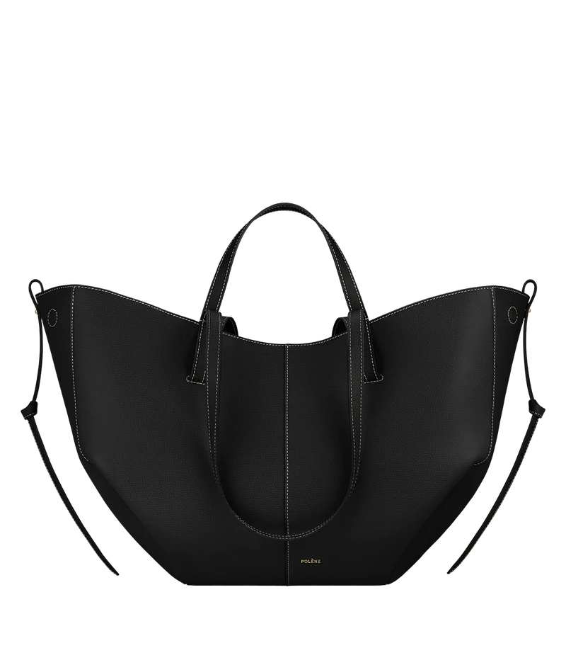 Cyme - Noir Grainé Coutures Écrues