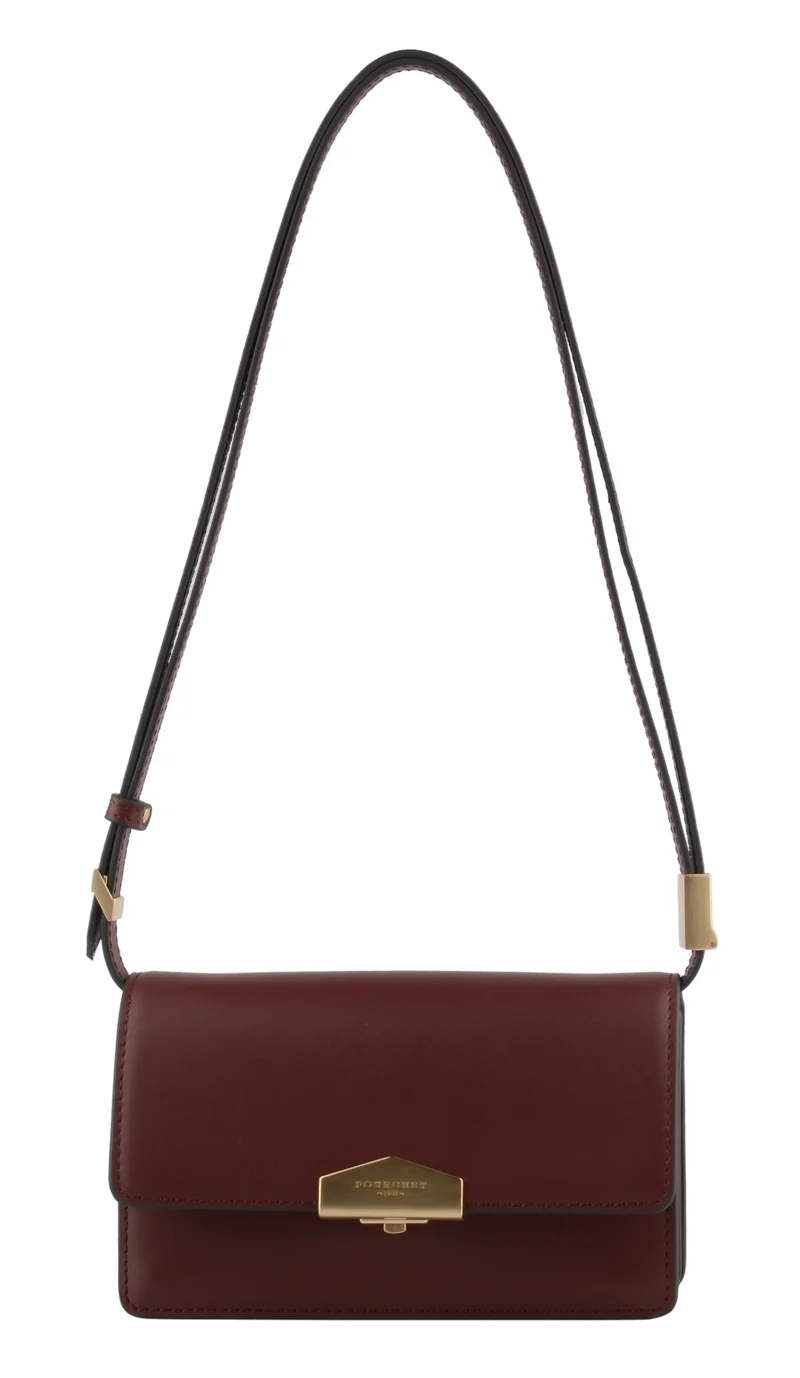 Anjou - Sac porté épaule bordeaux PM