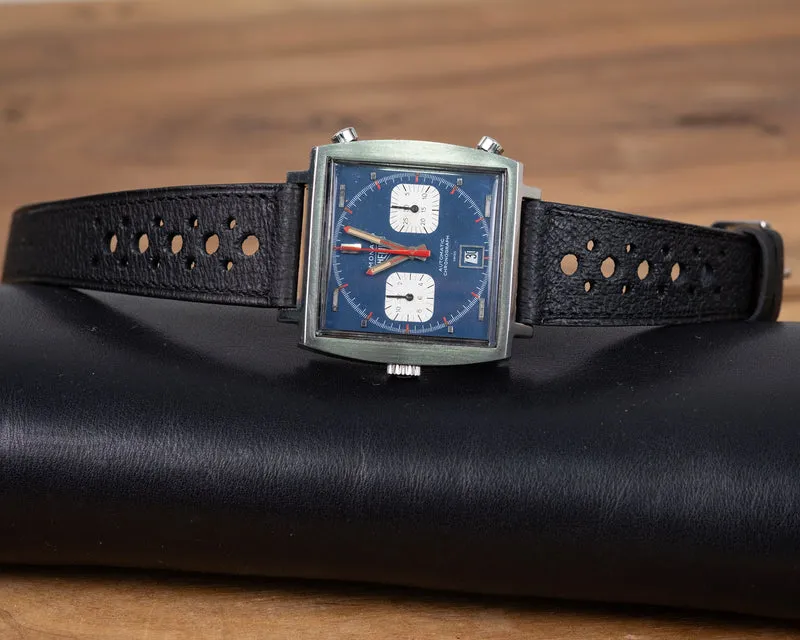 Bracelet de montre rallye pig skin noir mat