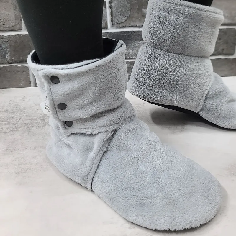 Pantoufles "Wrap" - Adultes - Hautes avec boutons à pression - Polar gris