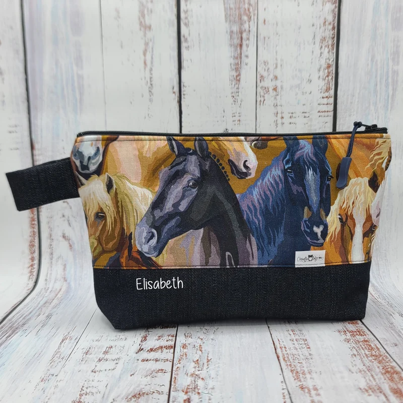Trousse de voyage - Sac à cosmétiques/maquillage - Étui à crayons - Chevaux