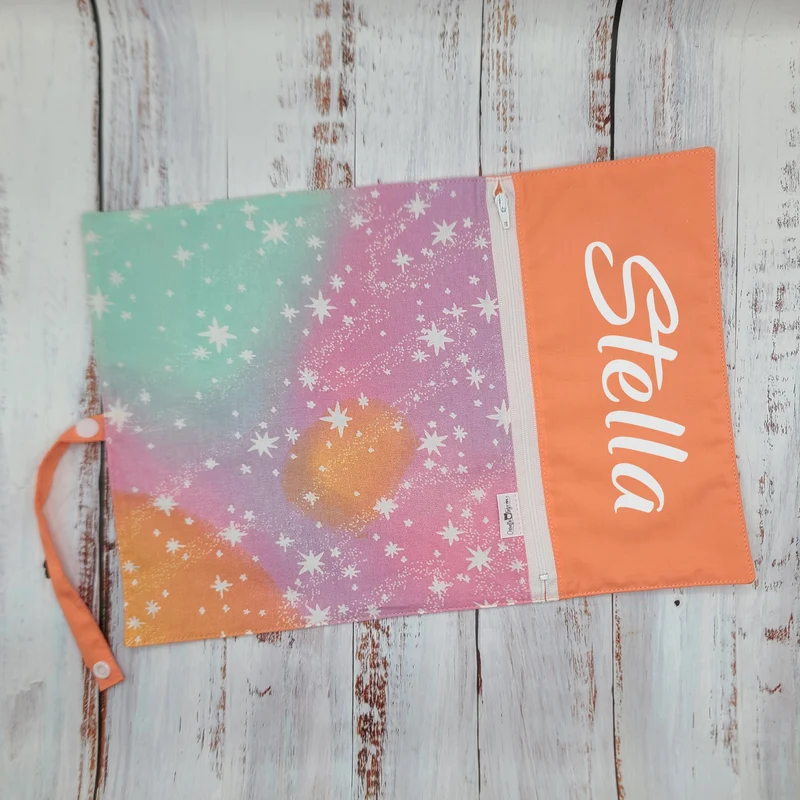 Napperon personnalise (Couleur d'impression au choix) - Étincelles - Pastel - Pochette corail
