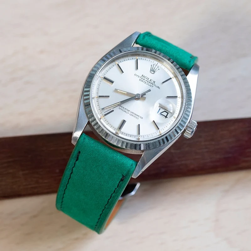 Bracelet de montre nubuck vert