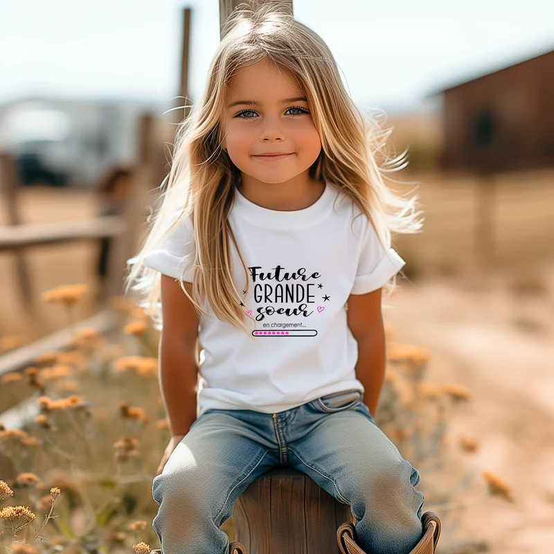 T-shirt - ENFANTS (gr. 2T à XL) - Col rond - Future grande soeur en chargement