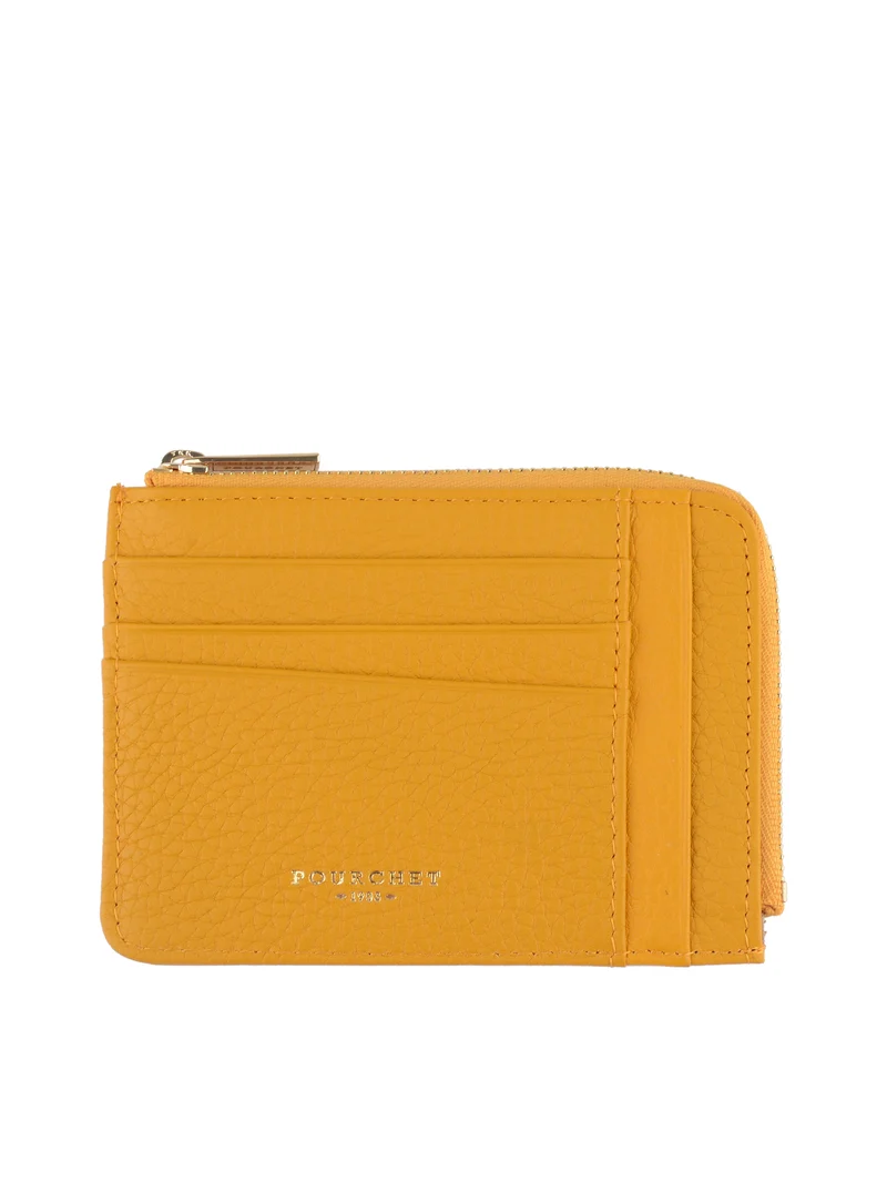 Club - Porte monnaie/carte plat safran