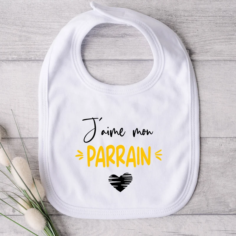 Bavoir pour bébé - PARRAIN - J'aime mon parrain (v2512)