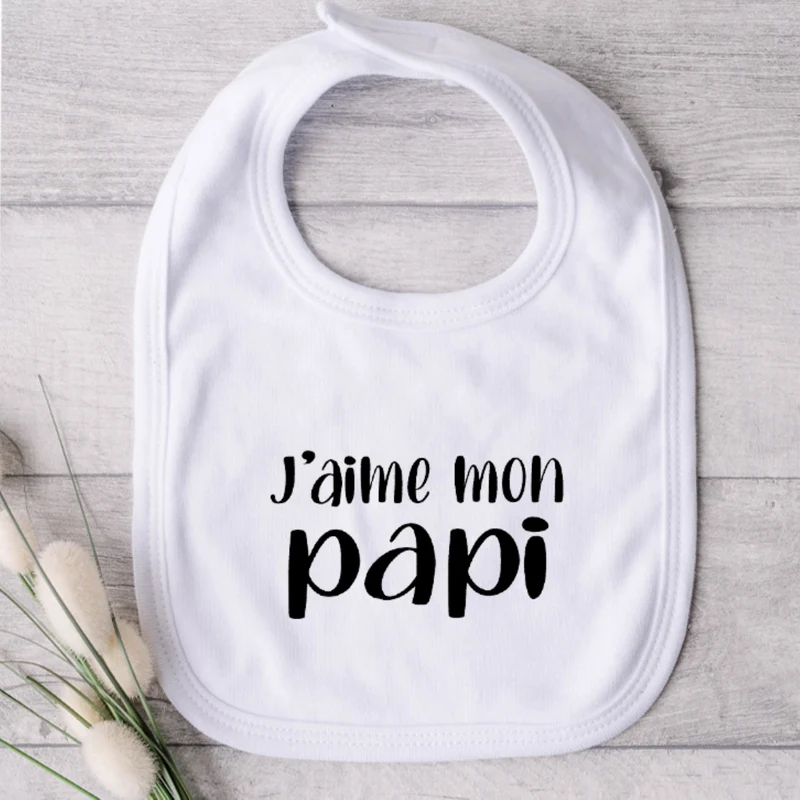 Bavoir pour bébé - PAPI - J'aime mon papi (v2513)