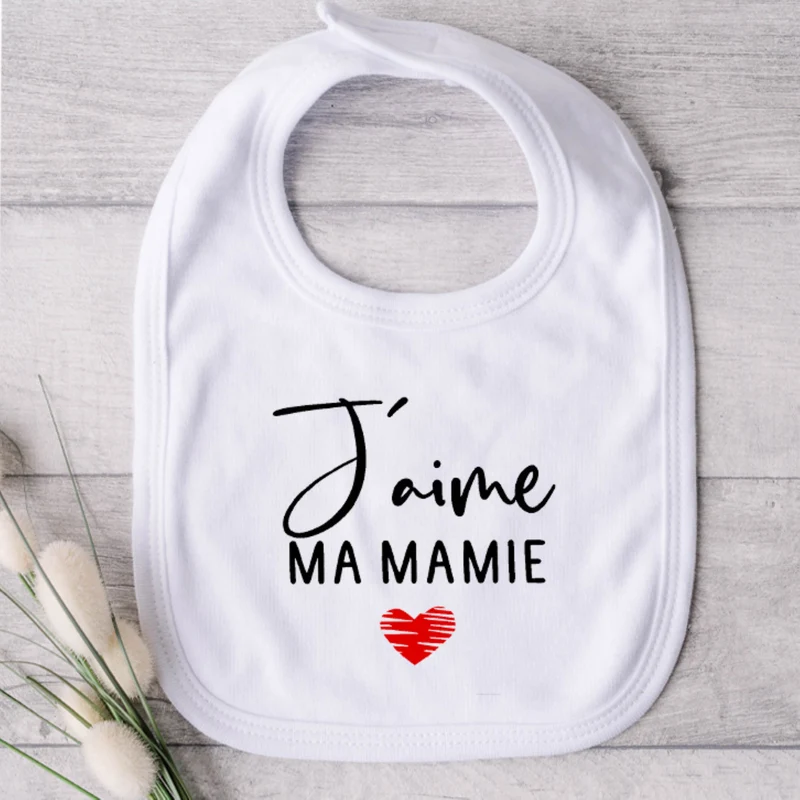 Bavoir pour bébé - MAMIE - J'aime ma mamie (v2511)
